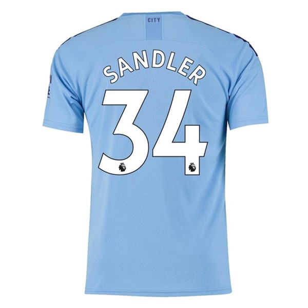 Camiseta Manchester City NO.34 Sandler Primera equipo 2019-20 Azul